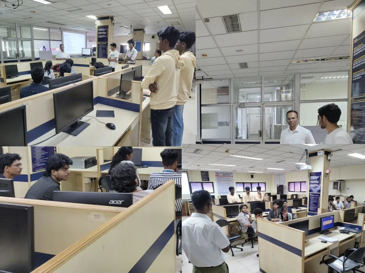 Students in a computer lab during a P3D training session